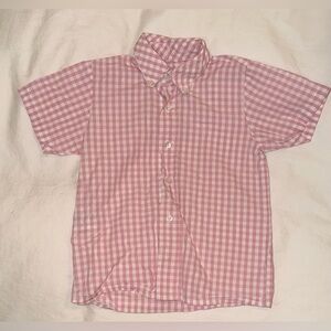 Sal & Pimenta Boys Pink Gingham Button Down Shirt 2T